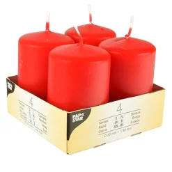 Starpak Stumpenkerzen Ø 50 mm, 80 mm rot