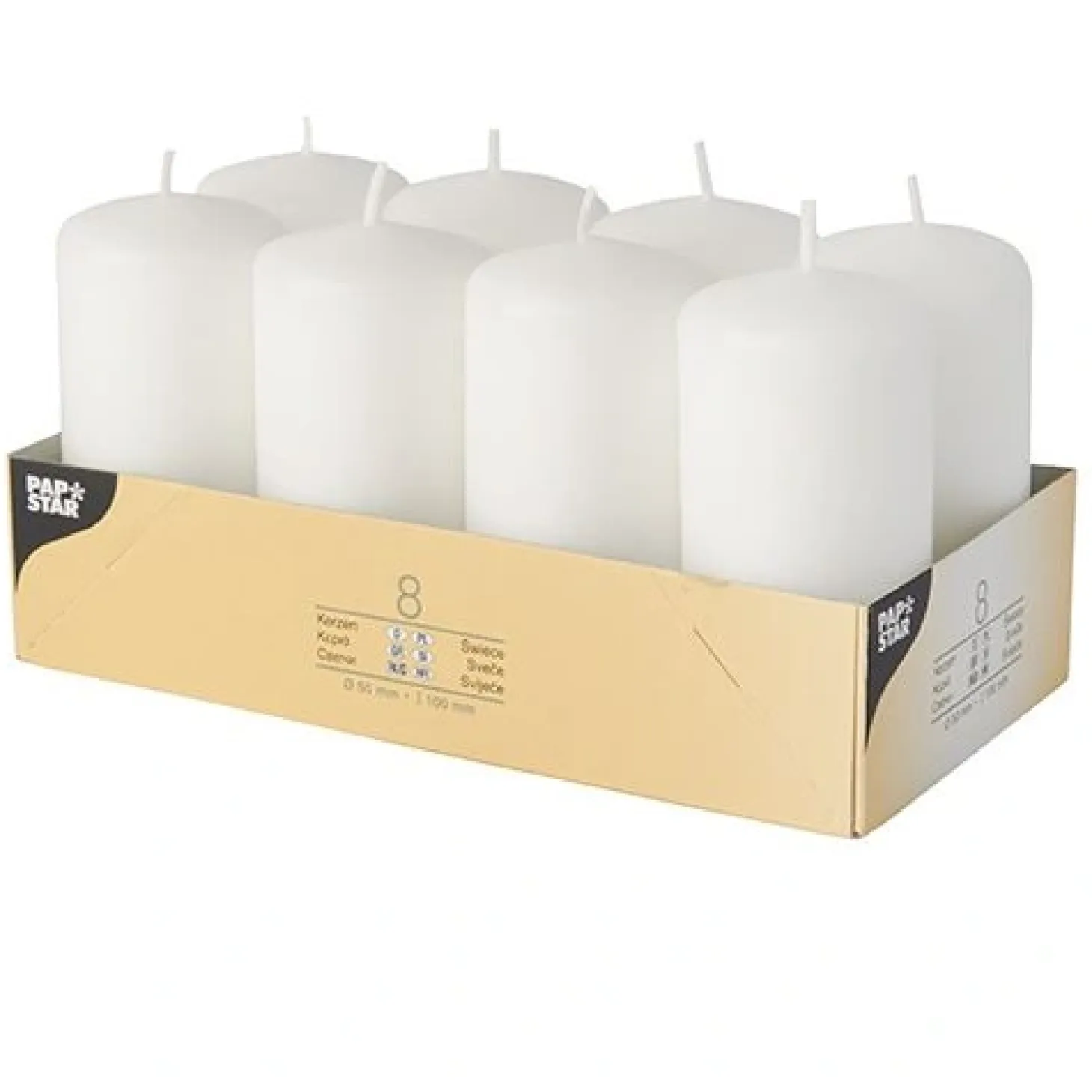 Starpak Stumpenkerzen Ø 50 mm, 100 mm weiß
