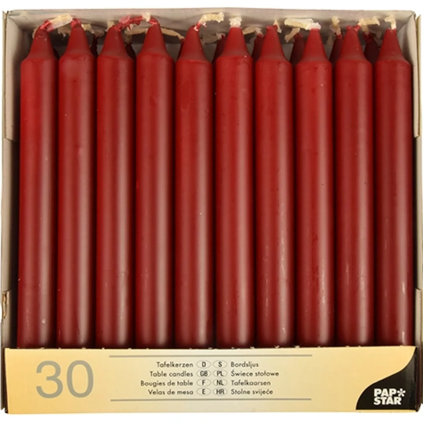 Starpak Tafelkerzen Ø 2,1 cm, 19,6 cm bordeaux