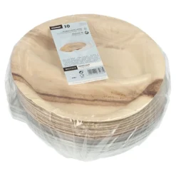 Starpak Teller, Palmblatt 2-geteilt 300 ml Ø 23 cm, 5,3 cm mit rPET Deckel "Kombipack"