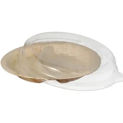 Starpak Teller, Palmblatt 2-geteilt 300 ml Ø 23 cm, 5,3 cm mit rPET Deckel 