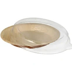 Starpak Teller, Palmblatt rund 500 ml Ø 23 cm, 5,3 cm mit rPET Deckel 