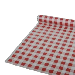 Starpak Tischdecke, Folie 50 m x 80 cm rot "Karo", 6 x 1 Rolle