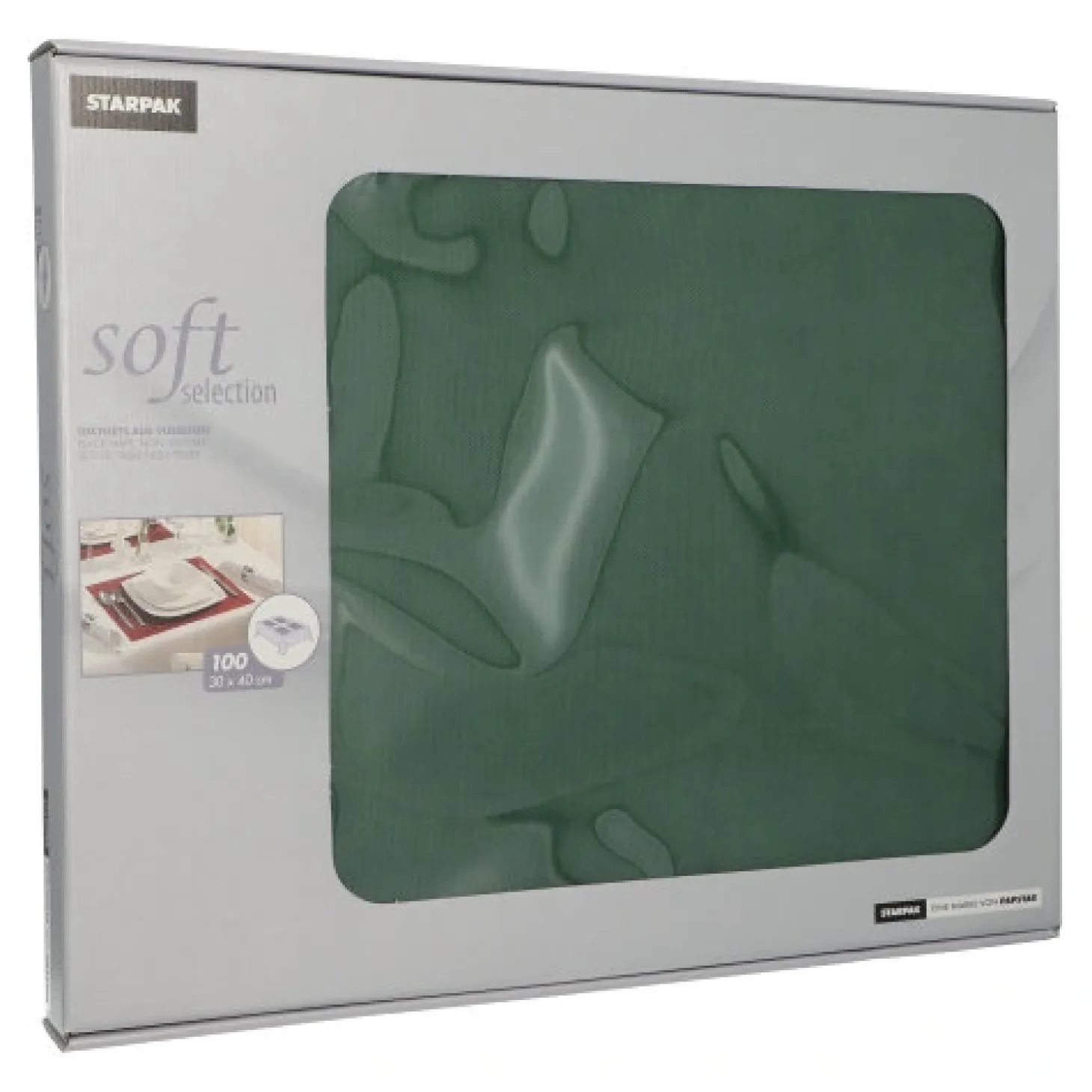 Starpak Tischsets, stoffähnlich, Vlies "soft selection" 30 cm x 40 cm dunkelgrün