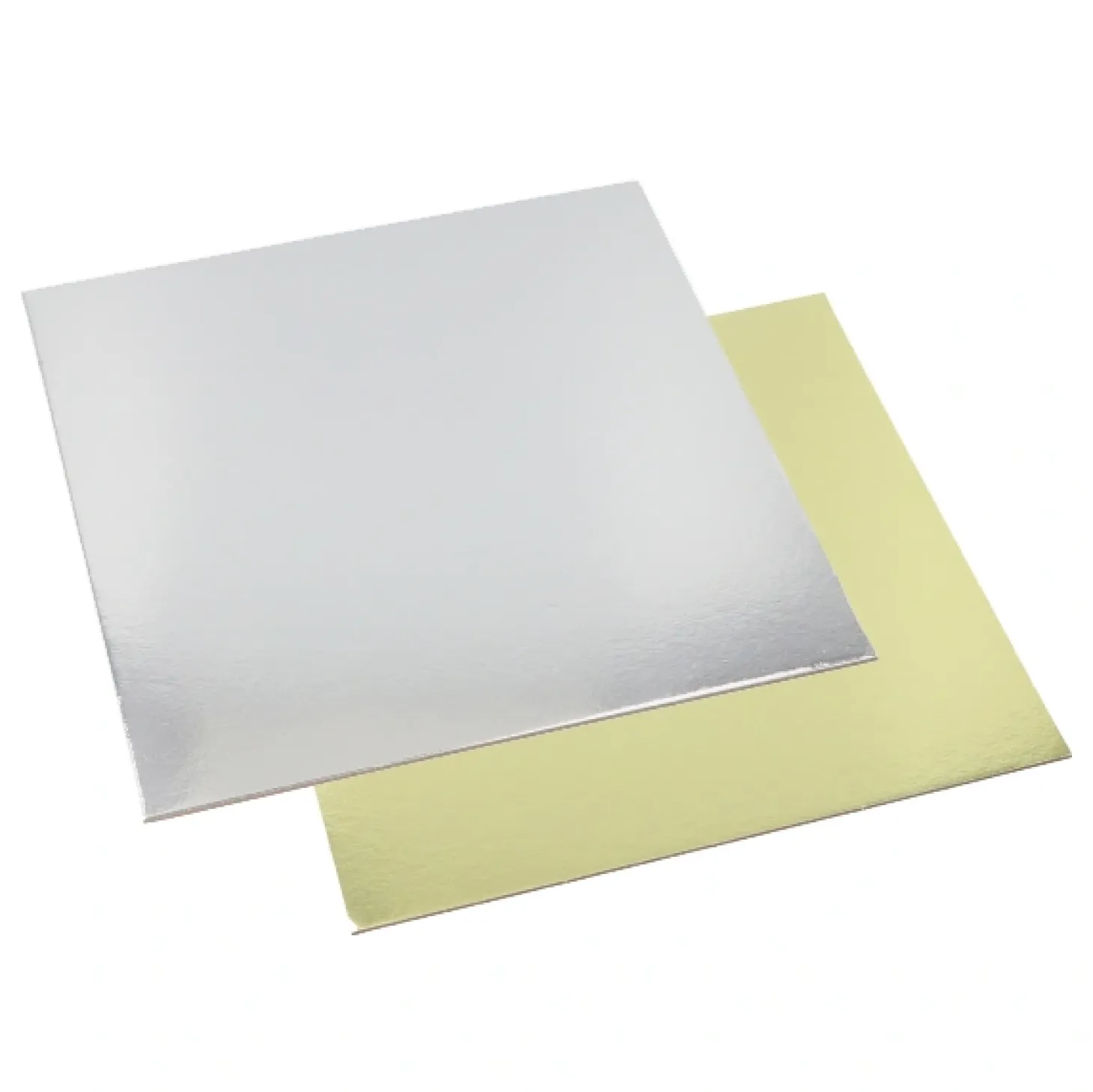 Starpak Tortenplatten eckig 0,3 cm x 28 cm x 28 cm gold/silber, 2 x 25 Stück