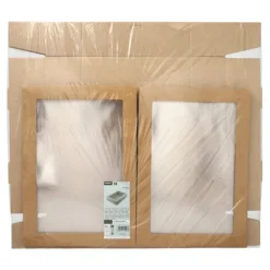 Starpak Transport- und Catering-Kartons, Pappe eckig 8 cm x 25,2 cm x 35,9 cm braun mit separatem Deckel und Sichtfenster aus PET