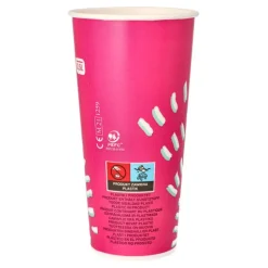 Starpak Trinkbecher für Kaltgetränke, Pappe 0,5 l Ø 8,97 cm, 16,83 cm pink