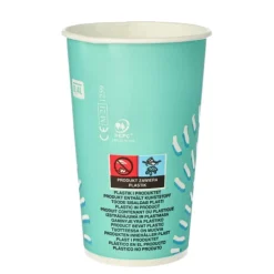Starpak Trinkbecher für Kaltgetränke, Pappe 0,4 l Ø 8,97 cm, 13,5 cm türkis