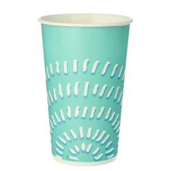 Starpak Trinkbecher für Kaltgetränke, Pappe 0,4 l Ø 8,97 cm, 13,5 cm türkis