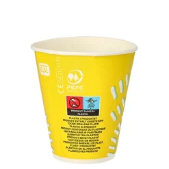 Starpak Trinkbecher für Kaltgetränke, Pappe 0,3 l Ø 8,97 cm, 10 cm gelb