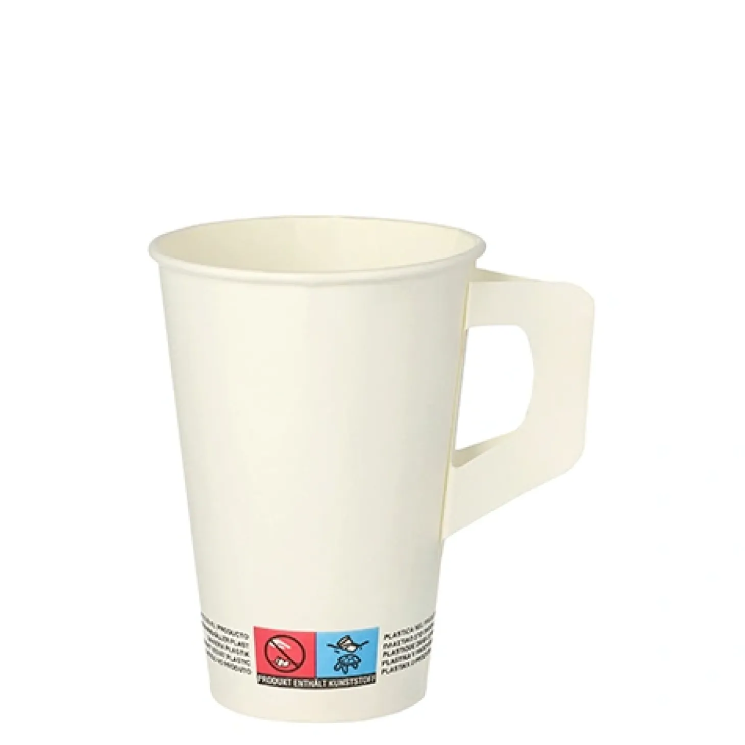 Starpak Trinkbecher mit Henkel, Pappe 0,2 l Ø 7 cm, 9,7 cm weiß