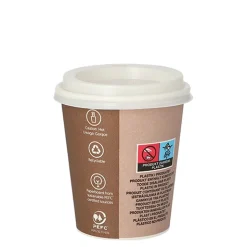 Starpak Trinkbecher, Pappe mit Deckel, PS "To Go" 0,2 l Ø 8 cm, 9,1 cm