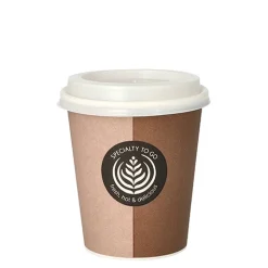 Starpak Trinkbecher, Pappe mit Deckel, PS "To Go" 0,2 l Ø 8 cm, 9,1 cm