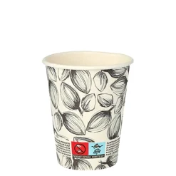 Starpak Trinkbecher, Pappe "To Go" 0,2 l Ø 8 cm, 9,1 cm weiß "Leaves"