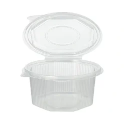 Starpak Verpackungsbecher mit Klappdeckeln, PP 8-eckig 500 ml 5,6 cm x 11 cm x 11 cm transparent