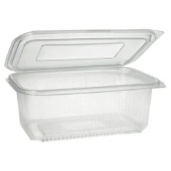 Starpak Verpackungsbecher mit Klappdeckeln, PP rechteckig 1000 ml 7,4 cm x 13,1 cm x 19,1 cm transparent