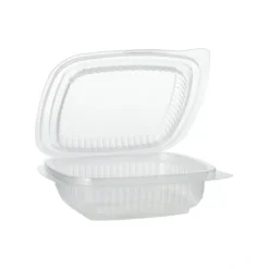 Starpak Verpackungsbecher mit Klappdeckeln, PP rechteckig 150 ml 4 cm x 11,5 cm x 12 cm transparent