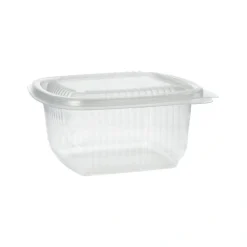 Starpak Verpackungsbecher mit Klappdeckeln, PP rechteckig 500 ml 6,3 cm x 12,5 cm x 13,1 cm transparent