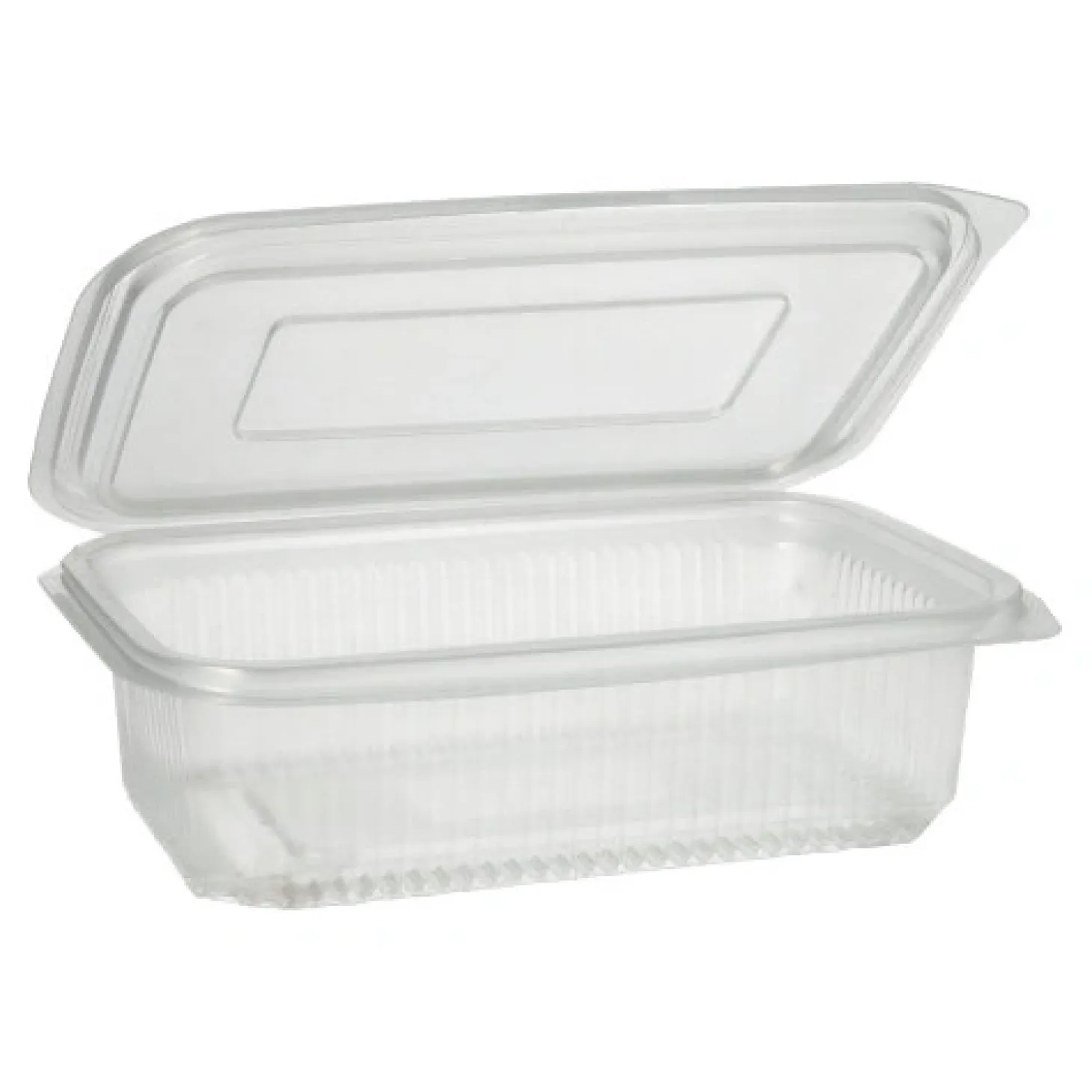 Starpak Verpackungsbecher mit Klappdeckeln, PP rechteckig 750 ml 5,3 cm x 13 cm x 19 cm transparent