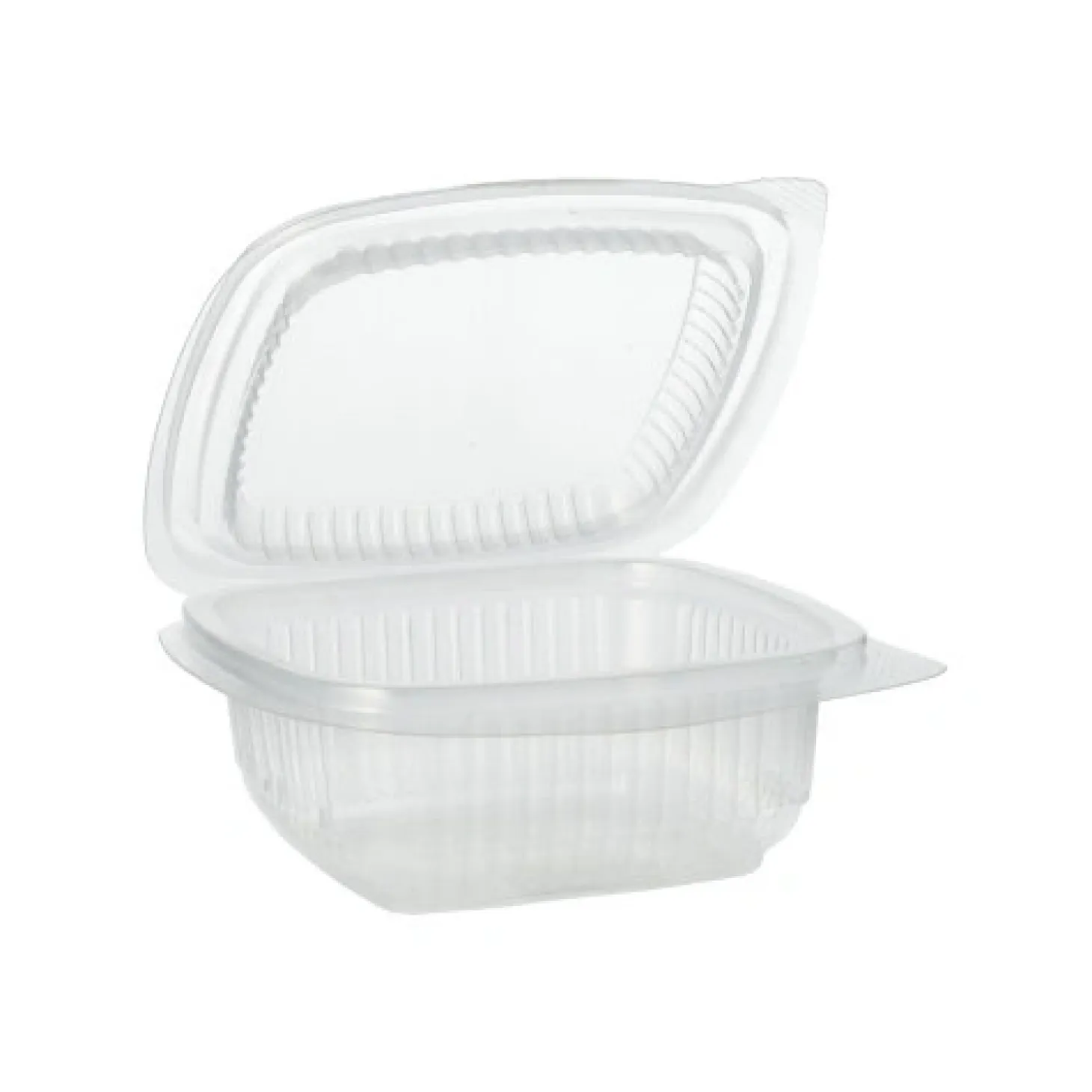 Starpak Verpackungsbecher mit Klappdeckeln, PP rechteckig 250 ml 4,4 cm x 11,5 cm x 12 cm transparent
