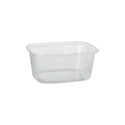 Starpak Verpackungsbecher, PP eckig 250 ml 4,9 cm x 8,1 cm x 10,8 cm transparent