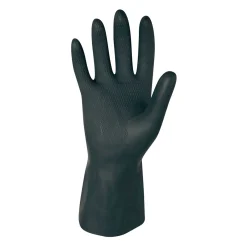 Stronghand Freeman 0455 Chemikalienschutzhandschuhe mit Latex-Beschichtung schwarz, VE 144 Paar