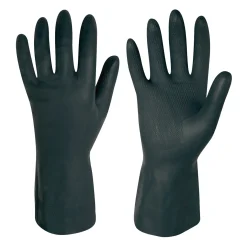 Stronghand Freeman 0455 Chemikalienschutzhandschuhe mit Latex-Beschichtung schwarz, VE 144 Paar