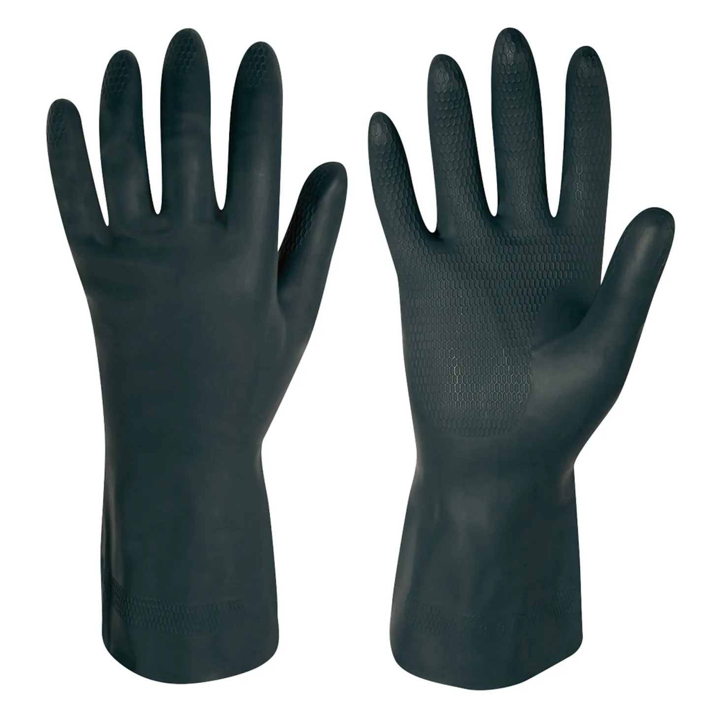Stronghand Freeman 0455 Chemikalienschutzhandschuhe mit Latex-Beschichtung schwarz, VE 144 Paar