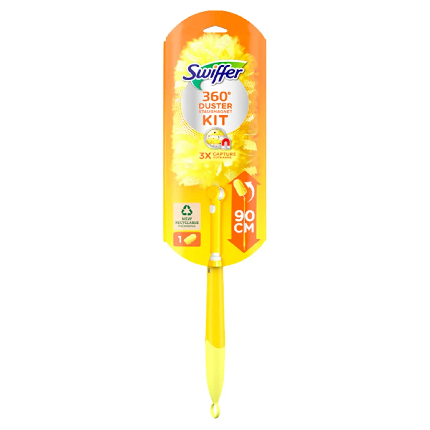 Swiffer Staubmagnet Starter Kit mit Telegriff und 360° Tuch