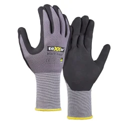 teXXor black touch 2450 Strick Arbeitshandschuhe mit Nitril-Beschichtung grau/schwarz, VE 144 Paar