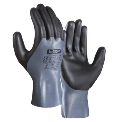 teXXor 2361 Chemikalienschutzhandschuhe mit Nitril-Beschichtung grau/schwarz, VE 120 Paar