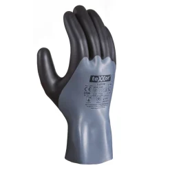 teXXor 2361 Chemikalienschutzhandschuhe mit Nitril-Beschichtung grau/schwarz, VE 120 Paar