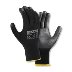 teXXor 2404 Polyester-Strickhandschuhe mit Polyurethan-Beschichtung schwarz, VE 240 Paar