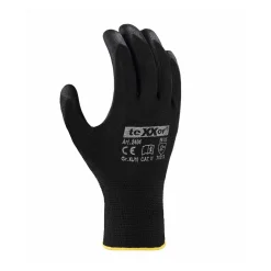 teXXor 2404 Polyester-Strickhandschuhe mit Polyurethan-Beschichtung schwarz, VE 240 Paar