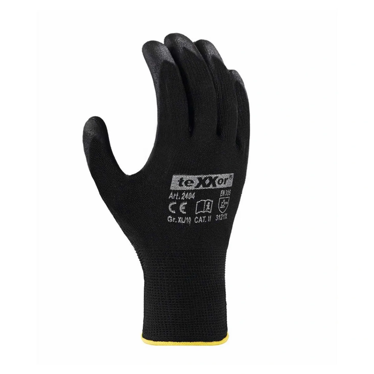 teXXor 2404 Polyester-Strickhandschuhe mit Polyurethan-Beschichtung schwarz, VE 240 Paar