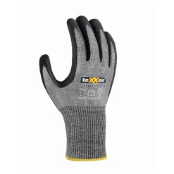 teXXor 2424 Schnittschutz-Strickhandschuhe mit Nitril-Beschichtung grau/schwarz, VE 144 Paar