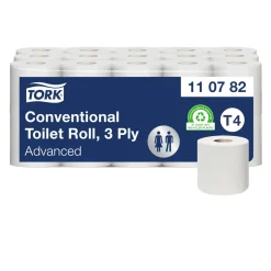 Tork 110782 Advanced extra weiches Toilettenpapier Kleinrolle T4 3-lagig 250 Blatt