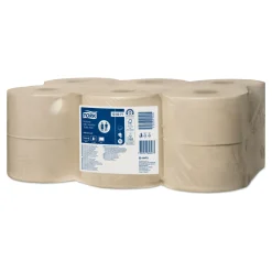 Tork 120377 Advanced Natur Toilettenpapier Mini Jumbo Großrolle T2 2-lagig 850 Blatt