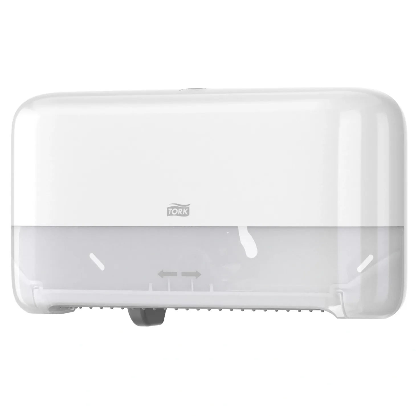 Tork OptiServe Doppelrollenspender für hülsenloses Midi-Toilettenpapier T7 horizontal