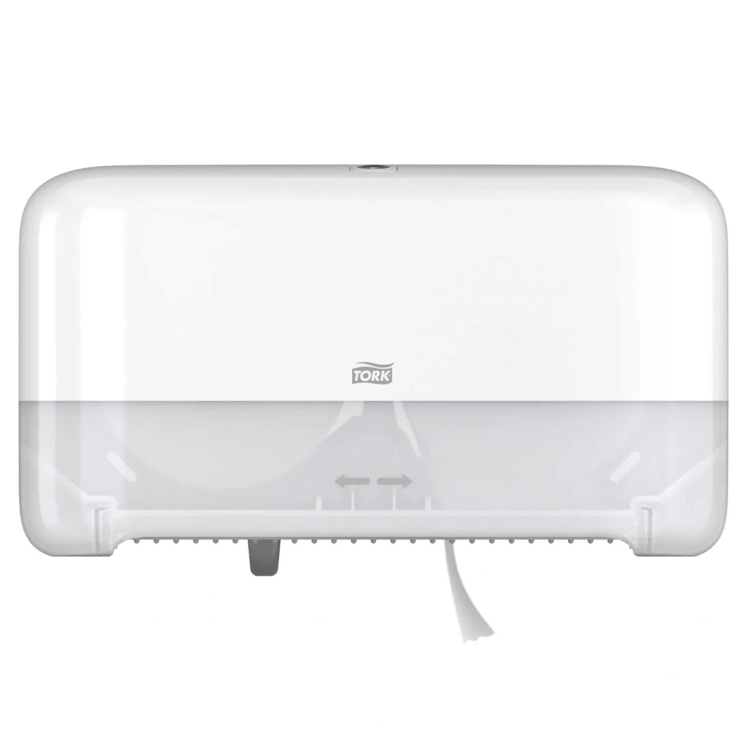 Tork OptiServe Doppelrollenspender für hülsenloses Midi-Toilettenpapier T7 horizontal