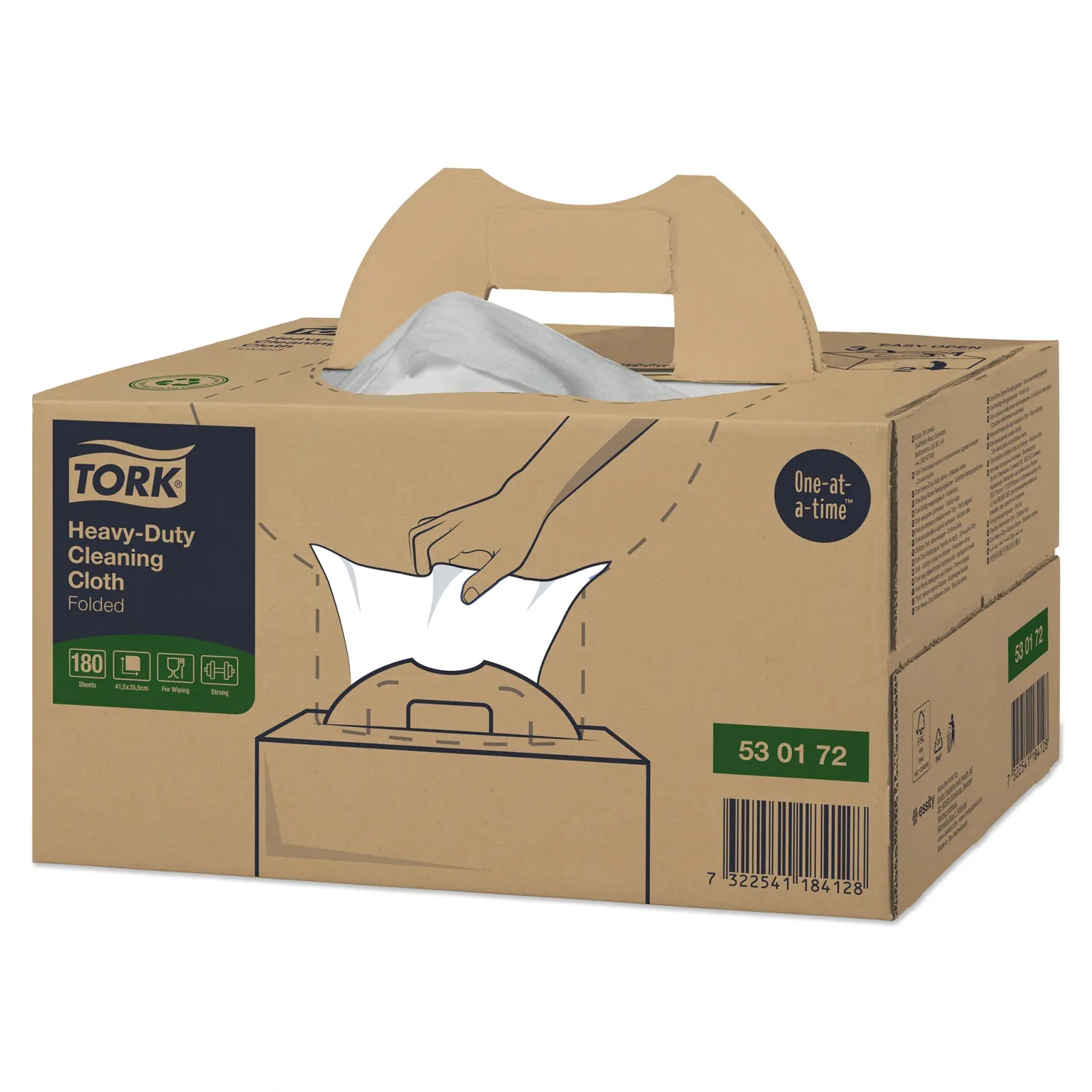 Tork 530172 Premium extra-starke Reinigungstücher W7 weiß 1-lagig, 35,5 x 41,5 cm, 180 Tücher