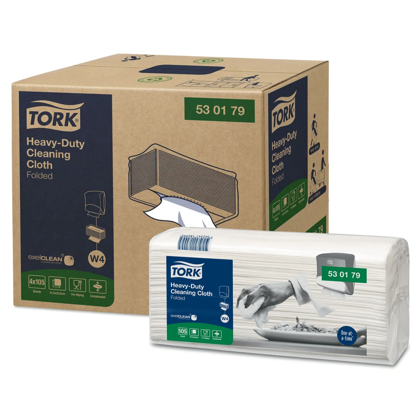 Tork 530179 Premium extra starke Reinigungstücher W4 weiß, 1-lagig, 35,5 x 41,5 cm, 420 Tücher
