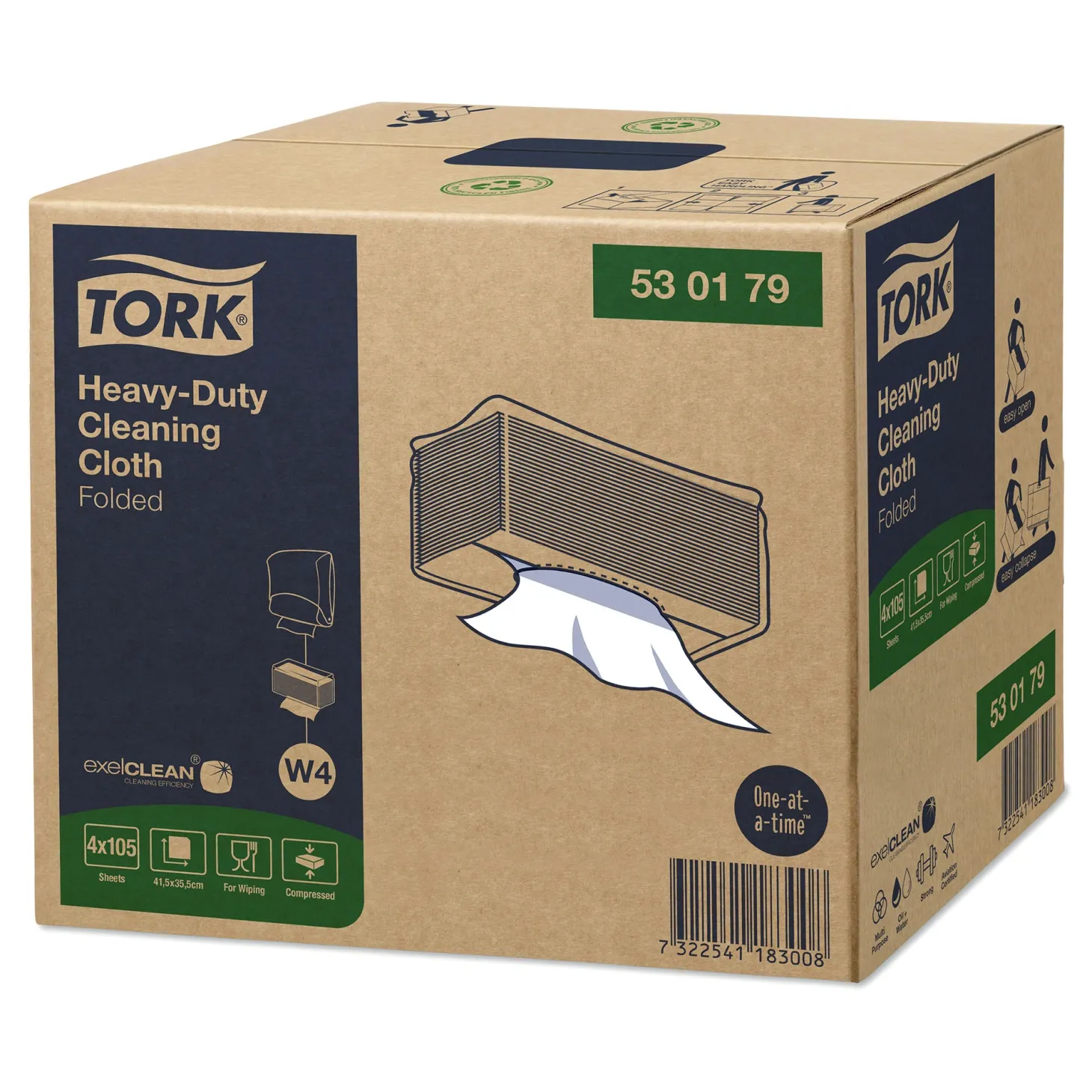Tork 530179 Premium extra starke Reinigungstücher W4 weiß, 1-lagig, 35,5 x 41,5 cm, 420 Tücher