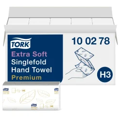 Tork 100278 Premium extra weiche Zickzack Papierhandtücher H3 23 x 23 cm, 2-lagig, hochweiß