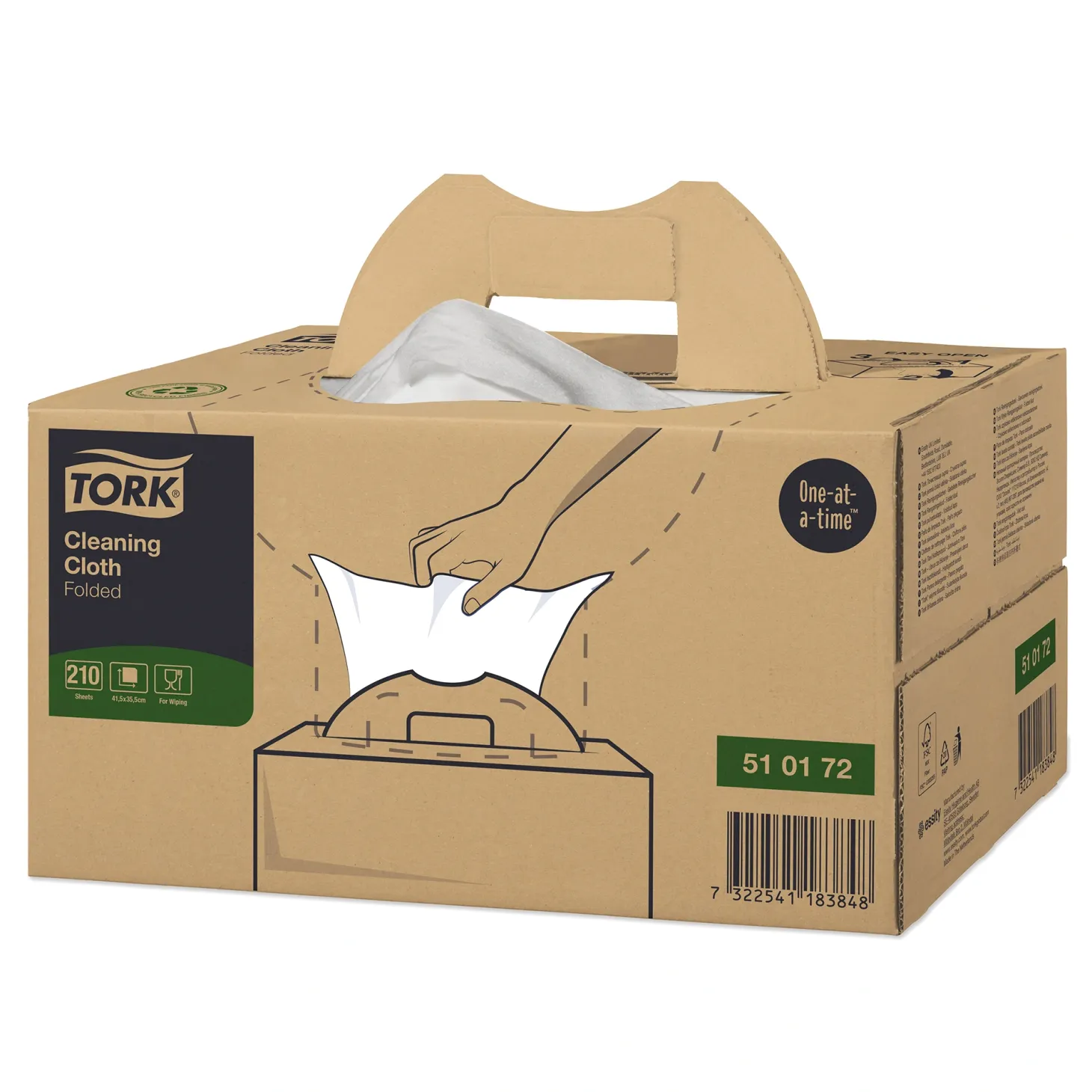 Tork 510172 Premium Reinigungstücher W7 weiß 1-lagig, 35,5 x 41,5 cm, 210 Tücher