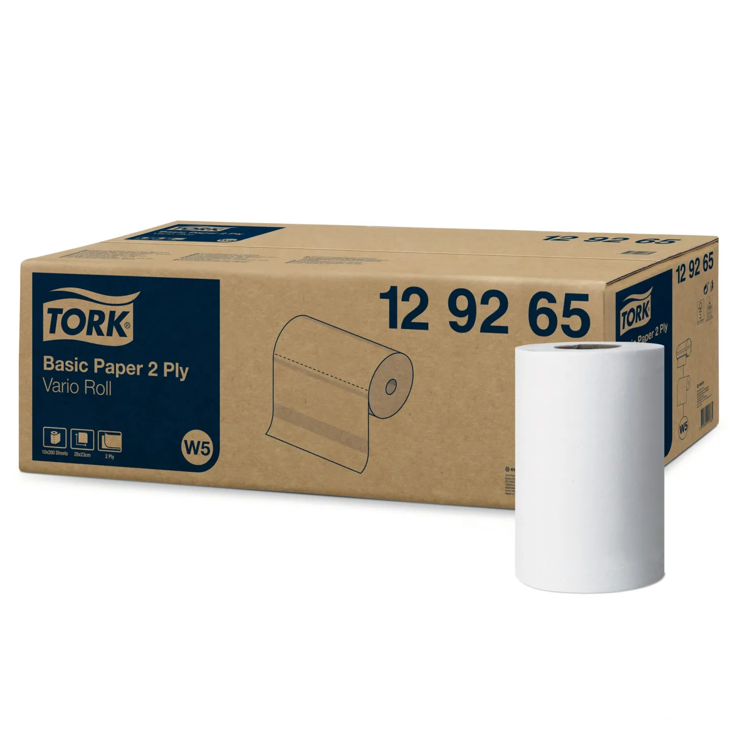 Tork 129265 Standard-Papierwischtücher W5, 2-lagig, 55 Meter