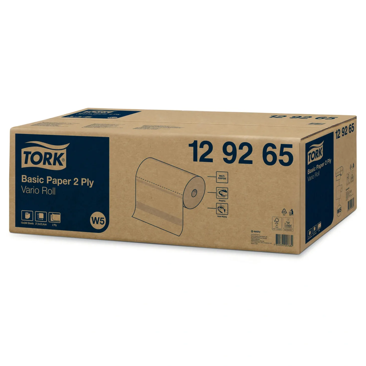 Tork 129265 Standard-Papierwischtücher W5, 2-lagig, 55 Meter