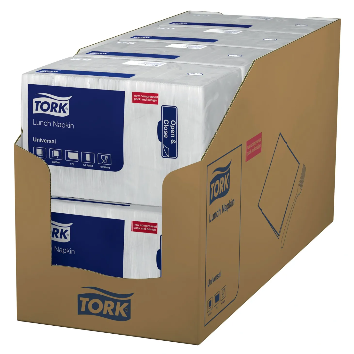 Tork 509308 Universal Lunchserviette 1/8-Falz, 32,5 x 32,5 cm, 1-lg, weiß