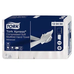 Tork 120454 Xpress Advanced komprimierte Papierhandtücher Multifold H2 M-Falz 21 x 32 cm, 2-lagig, weiß
