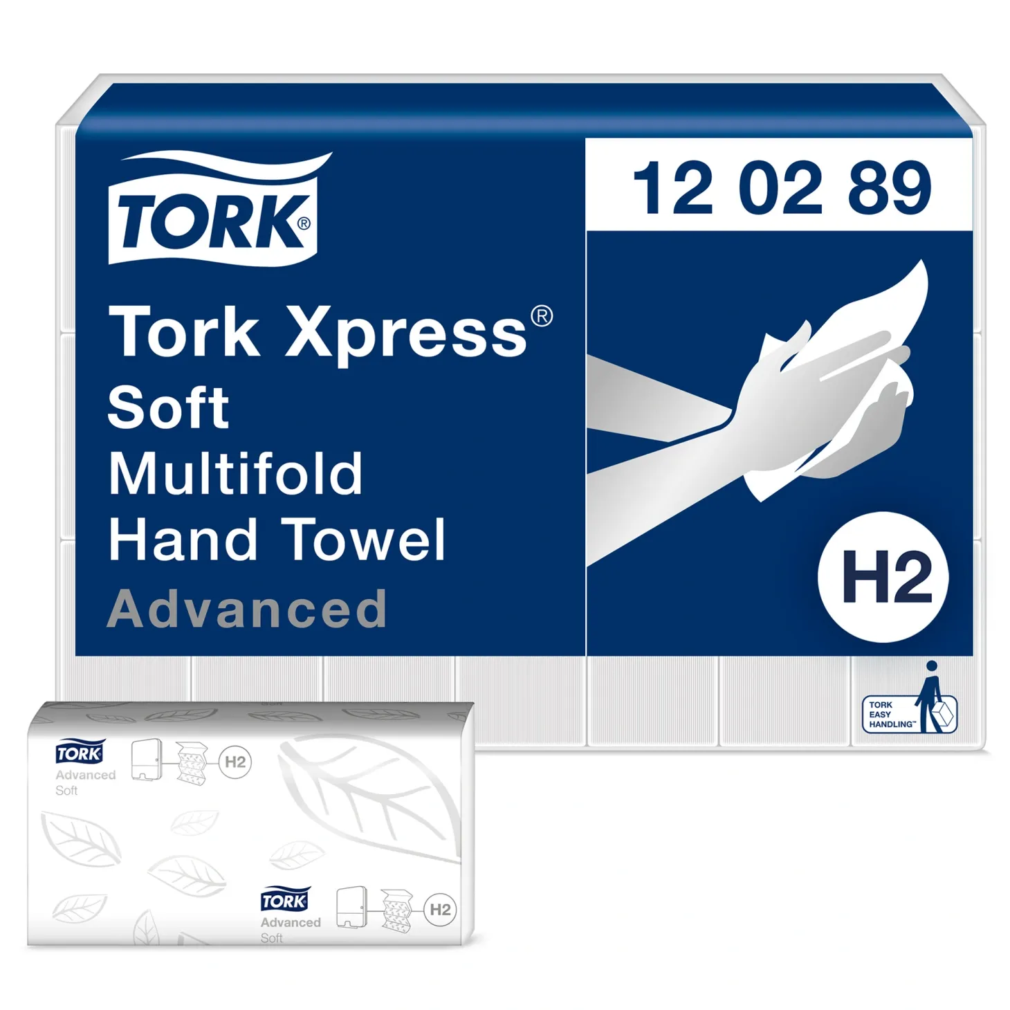 Tork 120289 Xpress Advanced Papierhandtücher Multifold Interfold H2, 21x26 cm, 2-lagig, hochweiß